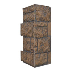 158-FORTRESS STONE CORNER 11" W(EACH SIDE) &times; 24"H &times; 1 1/2"D - Wall Panels