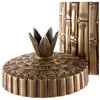 Sculptural Metal Box, Eichholtz Bamboo, Gold