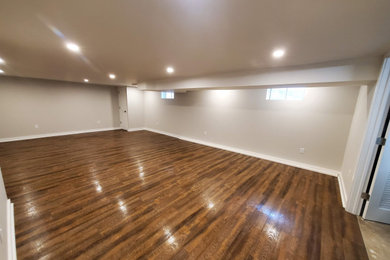 Example of a trendy basement design in Philadelphia