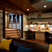 built in shelving units