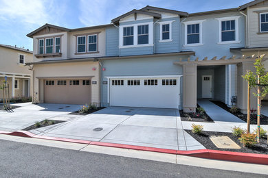Example of a mid-sized two-story townhouse exterior design in San Francisco
