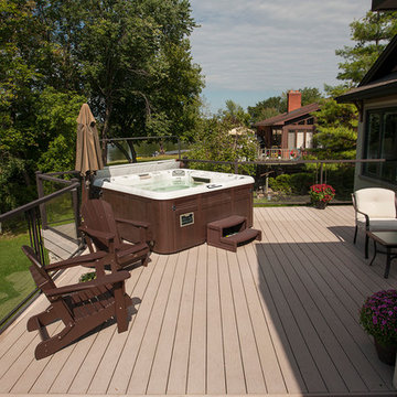A custom multi-level low maintenance deck by Hickory Dickory Decks.
