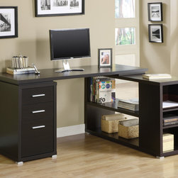 Cappuccino Hollow-Core Left Or Right Facing Corner Desk - Products