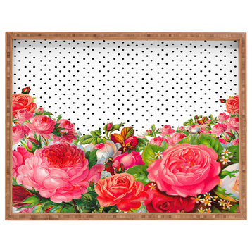 Deny Designs Allyson Johnson Bold Floral And Dots Rectangular Tray