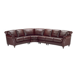 Natuzzi Editions Traditional Leather Sectional Sofa A297 - Sectional Sofas