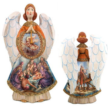 Nativity Angel Woodcarved Figurine