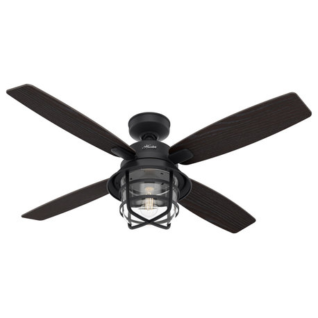 Hunter 52" Port Royale Natural Iron Ceiling Fan, LED Light Kit and Remote