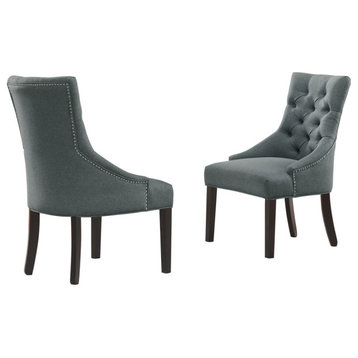 Haeys Tufted Upholstered Dining Chairs, Grey, Set of 2