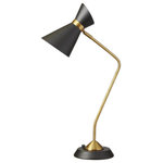 Dainolite - Delano 1-Light Table Lamp, Polished Chrome, Matte Black, Vintage Bronze, Electroplated, Matte Black, Painted - Brighten your bedroom, home office or living space with the Delano 1-Light Table Lamp. Featuring a steel and aluminum structure and an adjustable black metal shade, this lamp is sleek, understated and stylish. Display it along pieces of contemporary or midcentury-modern decor for a coordinated feel throughout your space.