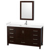 Wyndham Collection WCS141460S-VCA-MED Sheffield 60" - Espresso / White Cultured