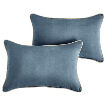 Sunbrella Spectrum Denim/ Cast Pumice Outdoor Pillow, 12x18