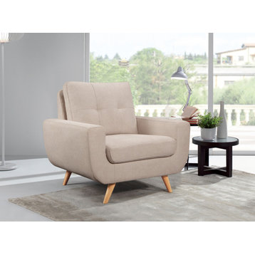 Polly Stain-Resistant Fabric Armchair, Ivory