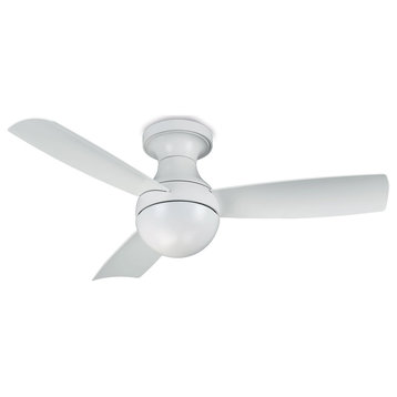 Orb Indoor/Outdoor Smart Compatible Flush Mount Ceiling Fan 54" Matte White