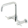 Wall Mount Kitchen Faucet, Polished Chrome