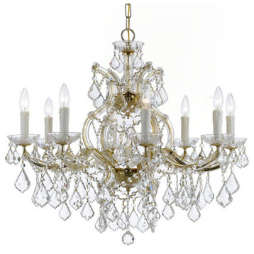 Maria Theresa 9 Light Spectra Crystal Gold Chandelier