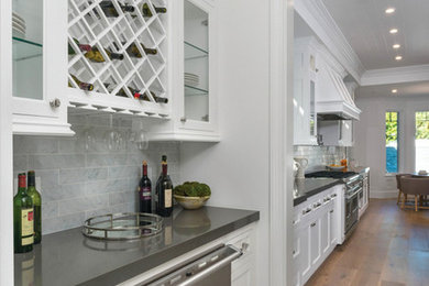 Inspiration for a large coastal light wood floor wet bar remodel in Los Angeles