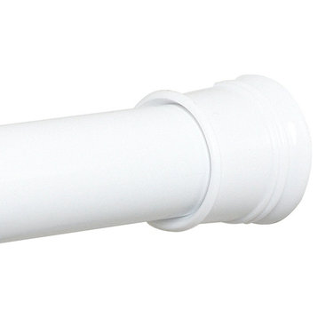 Zenith 608W Adjustable Tension Shower Curtain Rod, White, 40"-60"
