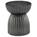 Currey and Company - Currey and Company Rasi - 18.5" Table/Stool, Graphite Finish - We are beating the drum for fabulous design with oRasi 18.5" Table/Sto Graphite *UL Approved: YES Energy Star Qualified: n/a ADA Certified: n/a  *Number of Lights:   *Bulb Included:No *Bulb Type:No *Finish Type:Graphite