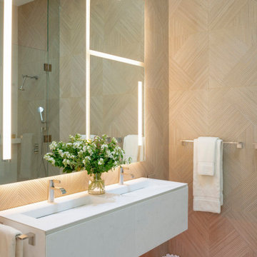Serenity Indian Wells luxury mansion modern textured bathroom design