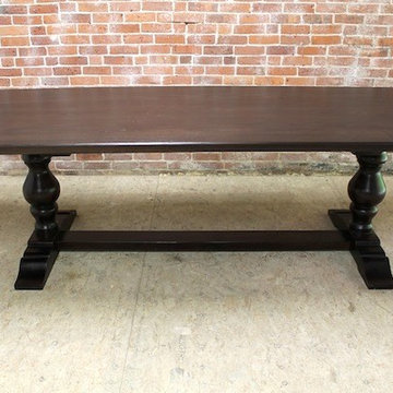 8ft reclaimed oak farm table with tuscany trestle style base
