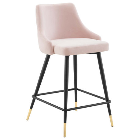 Adorn Performance Velvet Counter Stool, Pink