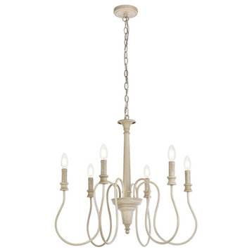 Living District LD7044D26WD Flynx 6 Light Pendant, Weathered Dove