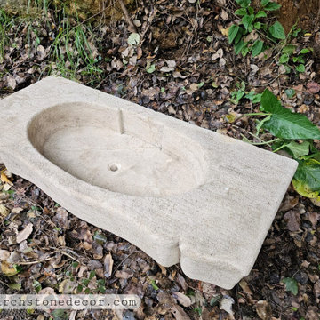 Hand carved limestone sink