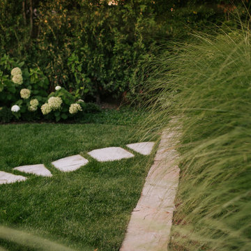 Natural Stone Patio with Fireplace