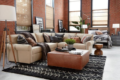 Living room - mid-sized modern loft-style living room idea in Raleigh