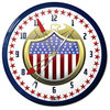 USA Eagle Shield Neon Wall Clock, 20", Aluminum, Made in USA