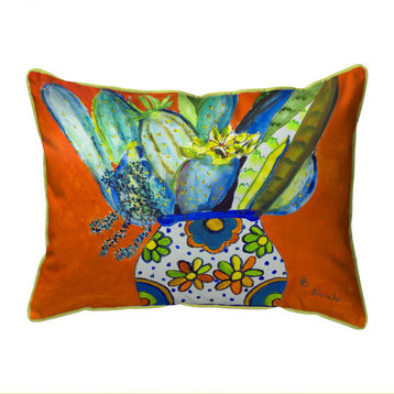 Betsy Drake Potted Cactus Extra Large Zippered Indoor/Outdoor Pillow 20x24