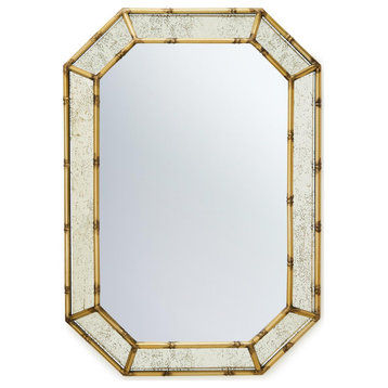 Two's Company 57243 Golden Bamboo Wall Mirror With Frame