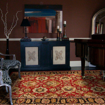 Adair Area Rug in Red & Black