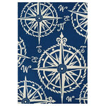 Couristan Inc - Couristan Outdoor Escape Mariner Indoor/Outdoor Area Rug, Navy-Ivory, 8'x11' - Paying homage to nature's purest pleasures, the Outdoor Escape Collection is Couristan's newest addition to the weather-resistant area rug category. Offering picturesque renditions of various outdoor scenes, these durable performance area rugs have a novelty appeal that is perfect for complementing themed decor. Featuring a unique hand-hooked construction, each design in the collection showcases a textured loop pile that adds dimension to the motifs. With patterns like beach landscapes, lighthouses, and sea shells, these outdoor/indoor area rugs create a soothing atmosphere reminiscent of treasured vacation spots and outdoor hobbies. Welcoming the delights of bare feet, they are surprisingly sturdy and are designed to withstand the rigors of outdoor elements. Made with 100% fiber-enhanced Courtron polypropylene these whimsical floor fashions are mold and mildew resistant and can be used in a multitude of spaces, like covered outdoor patios, sunrooms, and kitchens. Easy to clean, these multi-purpose area rugs are an ideal selection for households where fun is the essential ingredient.