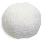 StyleCraft - Dann Foley Circle Throw Pillow White Teddy Velvet With Feather Filling - Add a finishing touch of design to your home with this chic teddy woven accent pillow. It is the perfect piece to enhance your living room or bedroom with its soft and fluffy sherpa fabric, offering a bit of dimension to your space.