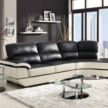 Reese Black / White Sectional Sofa - $1220.17