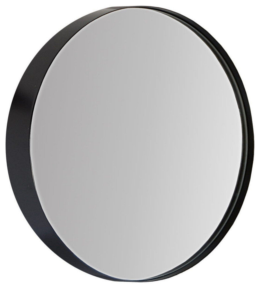 Cheyenne Framed Round Mirror, Black