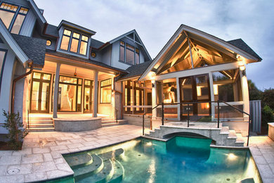 Inspiration for a transitional pool remodel in Atlanta