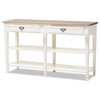 Dauphine Provincial Weathered Oak and White Distressed Finish Wood Console Table