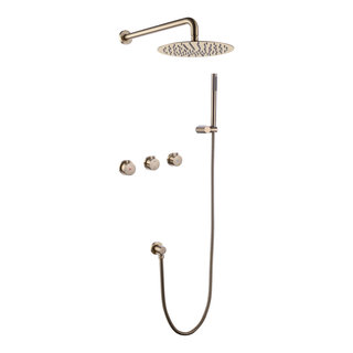 Wall Mounted Rain Shower System with Hand Shower-Includes Rough-In