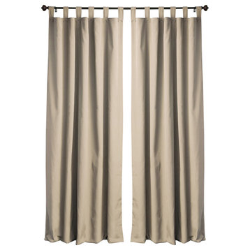 Twill Blackout Reversible Curtain Panels Set of 2, Chocolate/Toffee