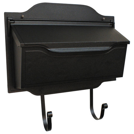 Contemporary Horizon Wallmount Mailbox, Black