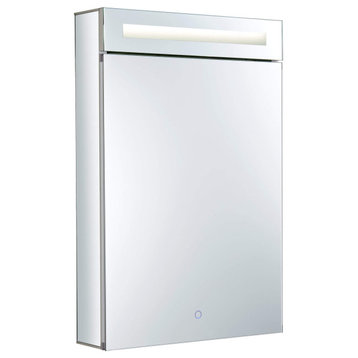 Bathroom LED Medicine Cabinet, Recessed/Surface Mount, 20"x30", Right Hand