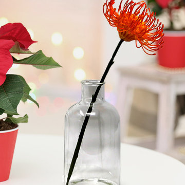 Serene Spaces Living Set of 4 Glass Bottle Bud Vase, Minimalist Decor, Decorativ