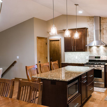 Remodel - Dark Maple Cabinets - Stone Tops - Mankato