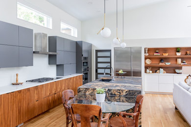 Inspiration for a contemporary kitchen remodel in Raleigh