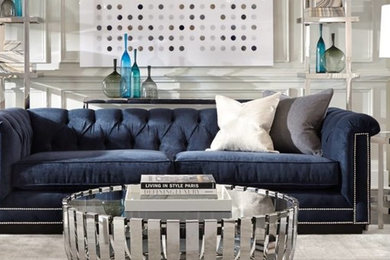 Inspiration for a large transitional formal living room remodel in Other with white walls