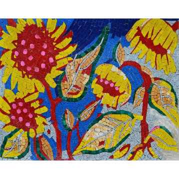 Contemporary Mosaic, Sunflowers, 20"x26"
