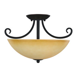 Hardware House - Hardware House Essex Semi Flush Light, Classic Bronze - Flush-mount Ceiling Lighting