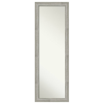 Dove Greywash Narrow Non-Beveled Full Length On the Door Mirror 17.5 x 51.5 in.